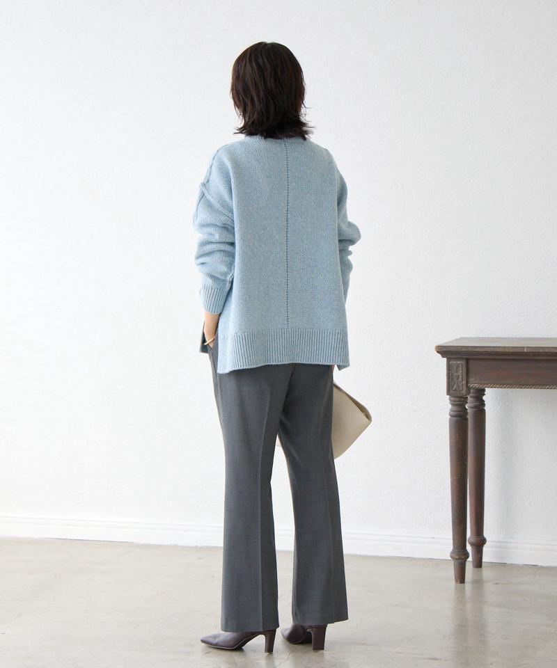 予約【暖かな素材感/リバイバル】MIXヤーンタートルニット