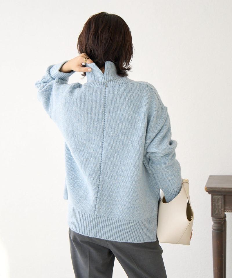 予約【暖かな素材感/リバイバル】MIXヤーンタートルニット