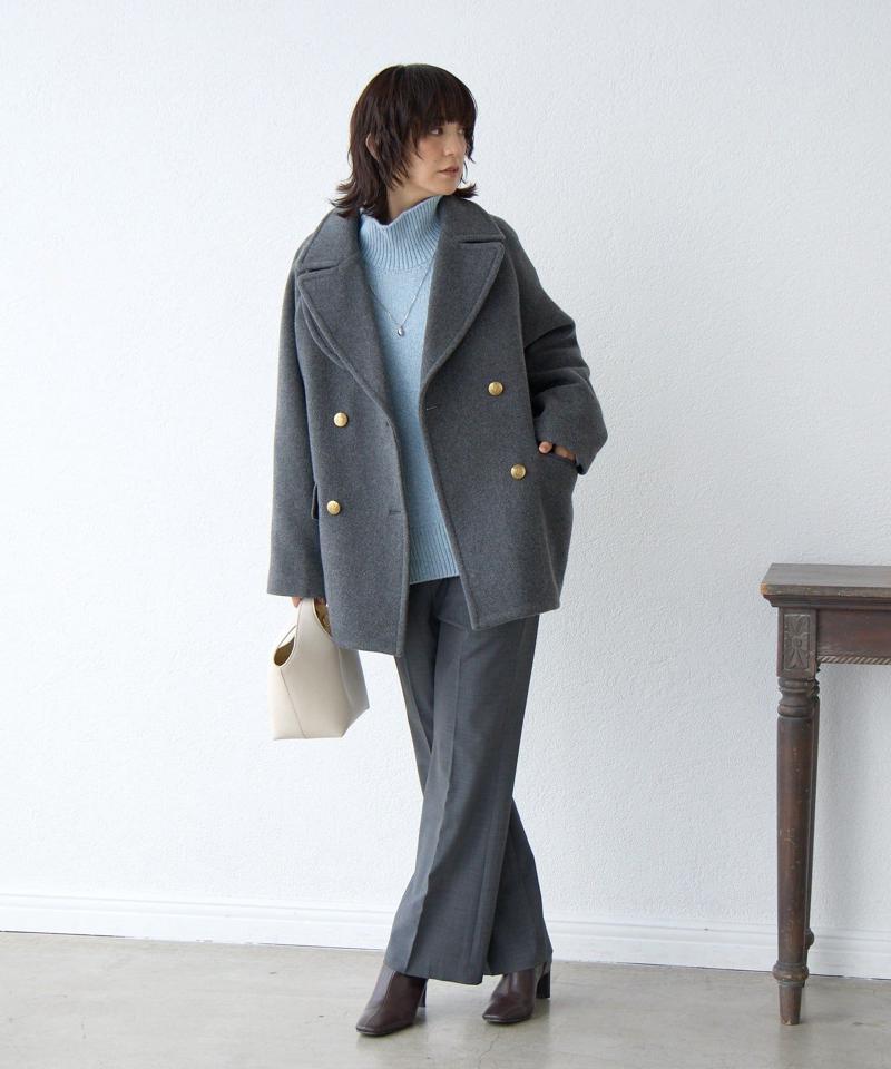 予約【暖かな素材感/リバイバル】MIXヤーンタートルニット