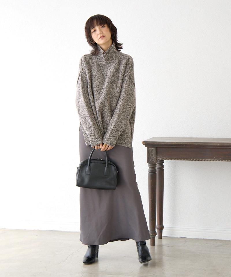 予約【暖かな素材感/リバイバル】MIXヤーンタートルニット