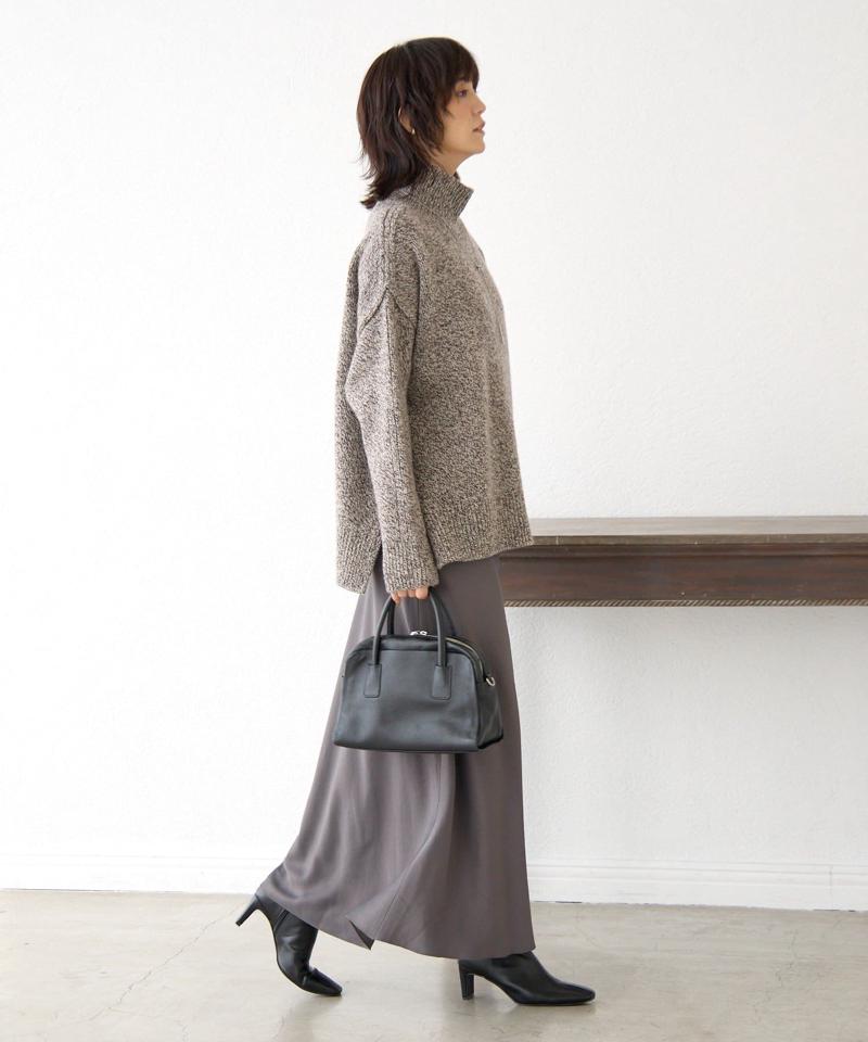 予約【暖かな素材感/リバイバル】MIXヤーンタートルニット