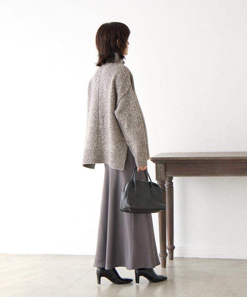 予約【暖かな素材感/リバイバル】MIXヤーンタートルニット