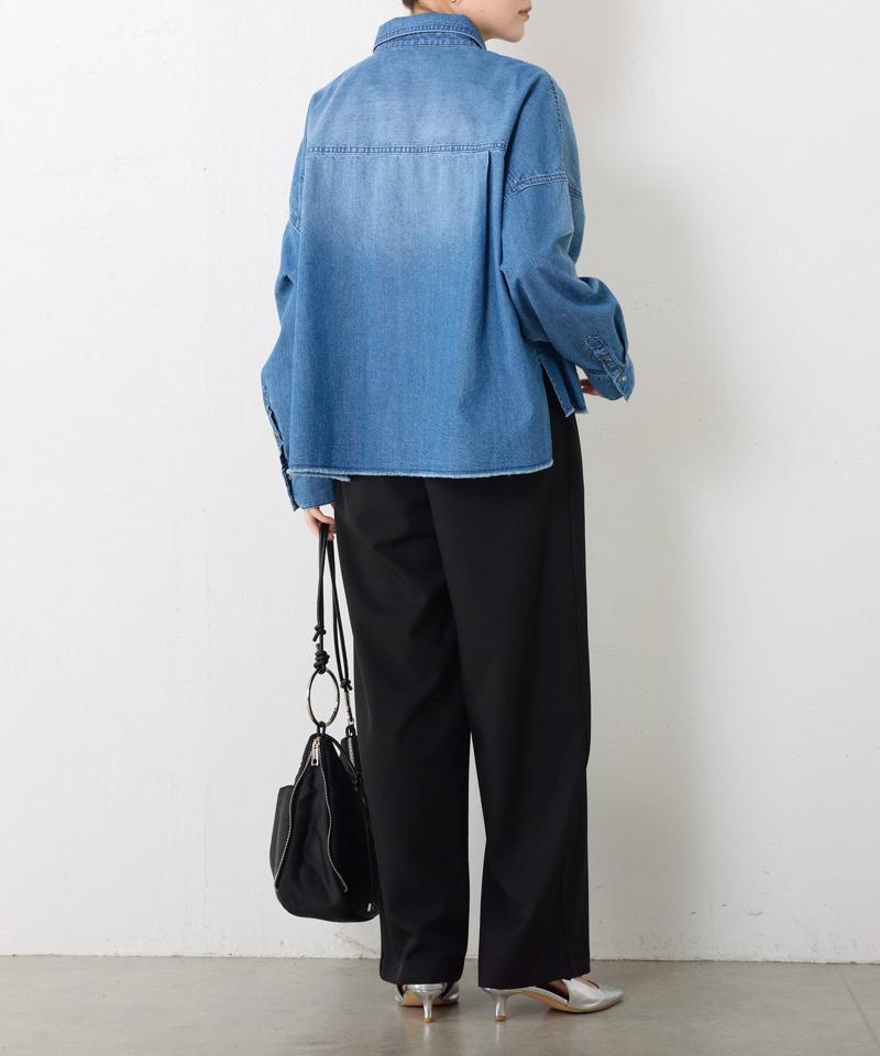 【再入荷決定！着丈２種類あり/ショート丈/ロング丈】 スナッピングデニムシャツ