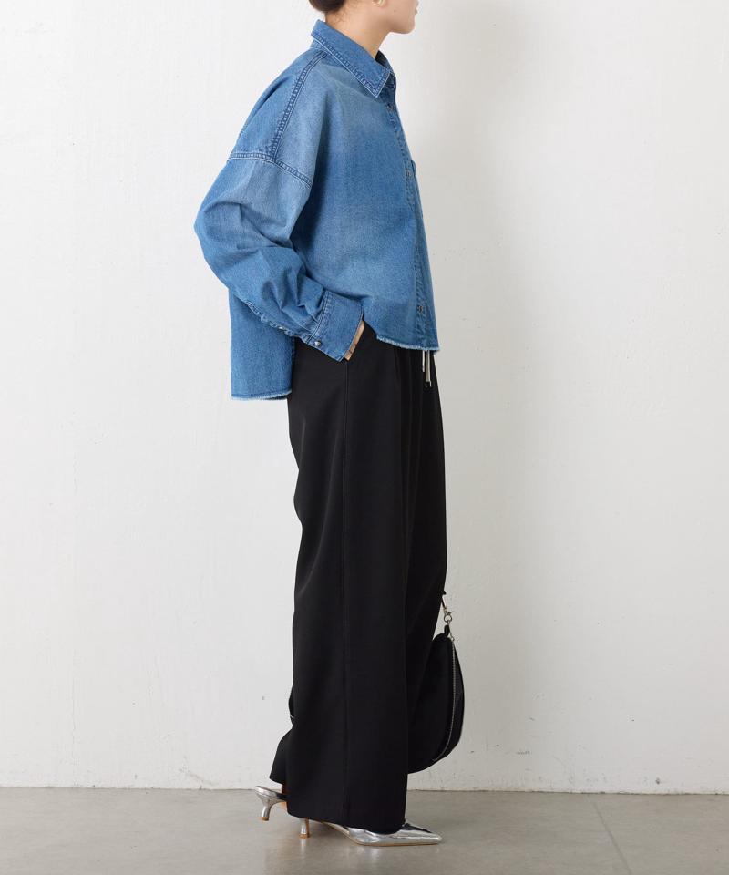 【再入荷決定！着丈２種類あり/ショート丈/ロング丈】 スナッピングデニムシャツ
