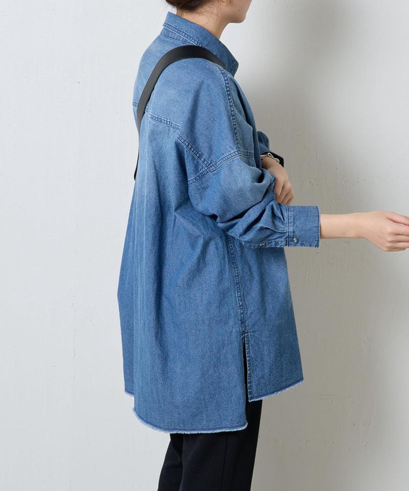 【再入荷決定！着丈２種類あり/ショート丈/ロング丈】 スナッピングデニムシャツ