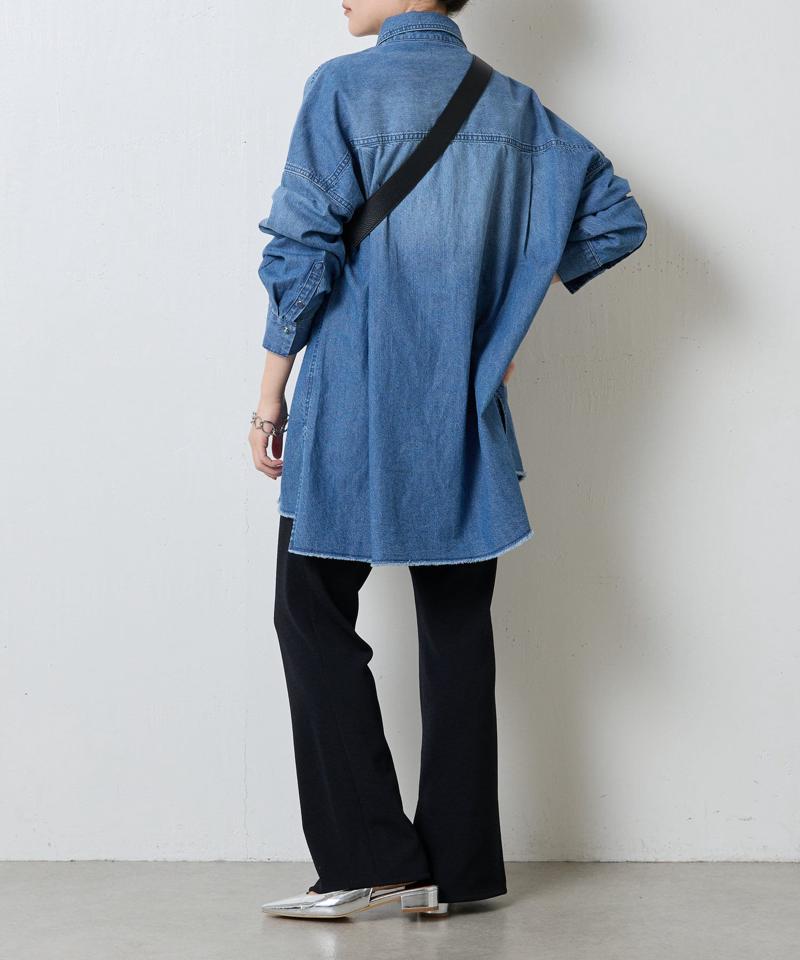 【再入荷決定！着丈２種類あり/ショート丈/ロング丈】 スナッピングデニムシャツ