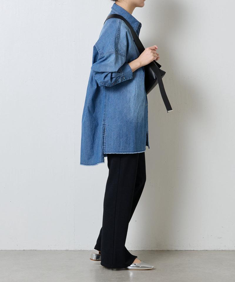 【再入荷決定！着丈２種類あり/ショート丈/ロング丈】 スナッピングデニムシャツ