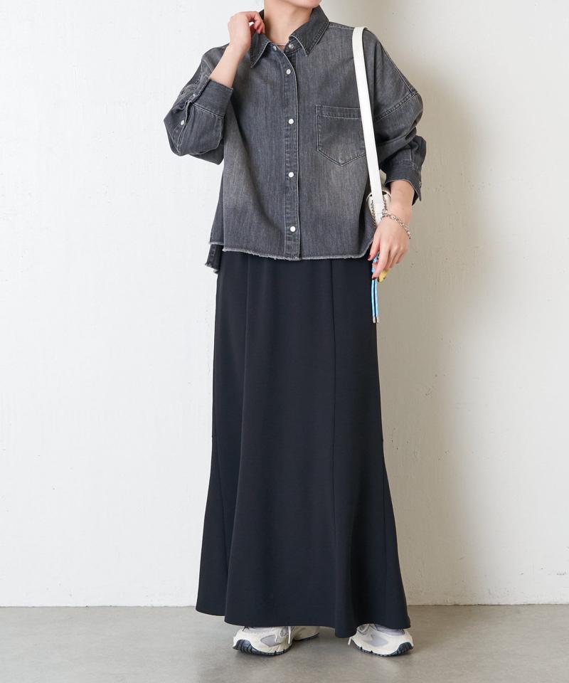 【再入荷決定！着丈２種類あり/ショート丈/ロング丈】 スナッピングデニムシャツ