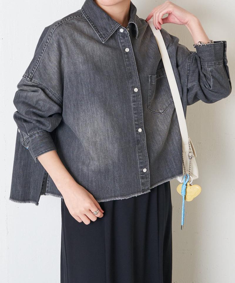 【再入荷決定！着丈２種類あり/ショート丈/ロング丈】 スナッピングデニムシャツ