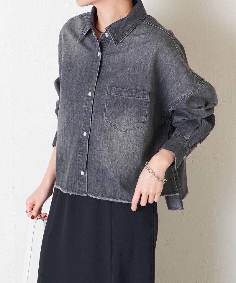 【再入荷決定！着丈２種類あり/ショート丈/ロング丈】 スナッピングデニムシャツ