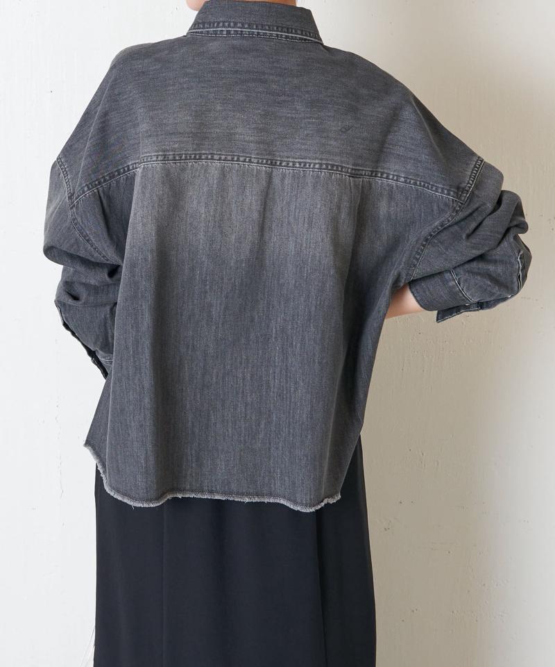 【再入荷決定！着丈２種類あり/ショート丈/ロング丈】 スナッピングデニムシャツ