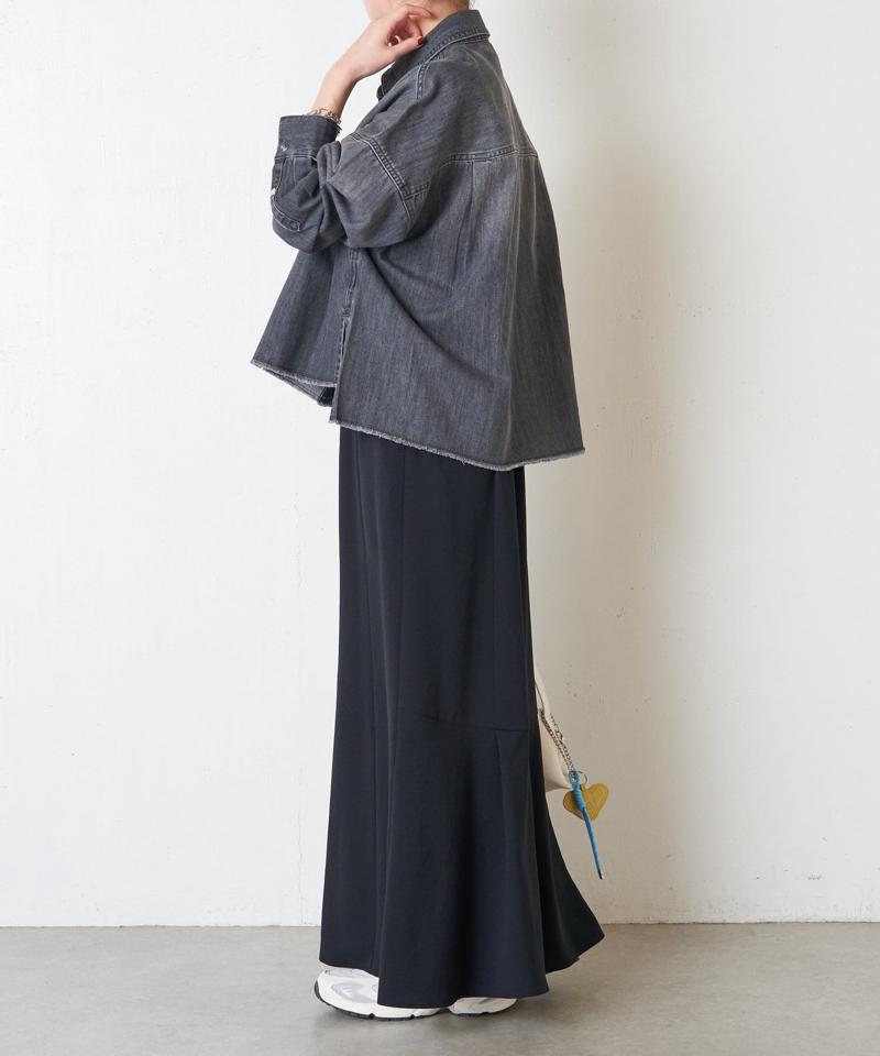 【再入荷決定！着丈２種類あり/ショート丈/ロング丈】 スナッピングデニムシャツ
