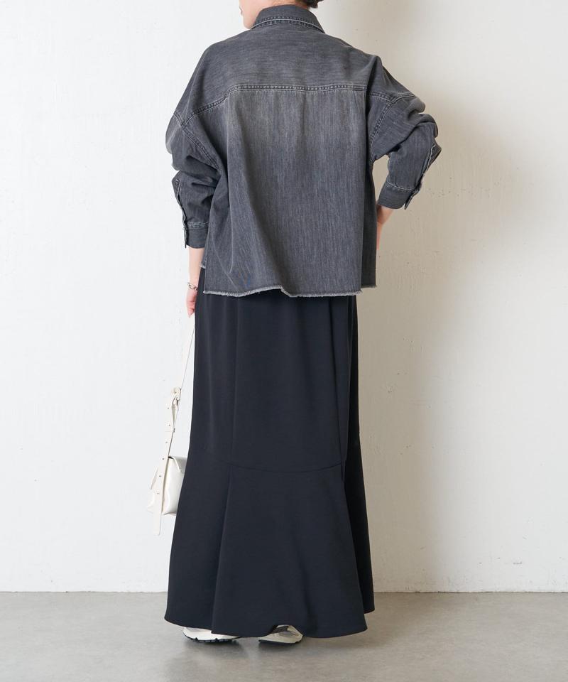 【再入荷決定！着丈２種類あり/ショート丈/ロング丈】 スナッピングデニムシャツ