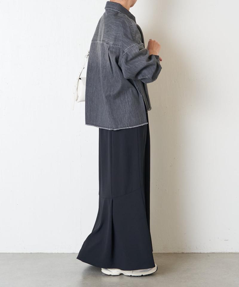 【再入荷決定！着丈２種類あり/ショート丈/ロング丈】 スナッピングデニムシャツ