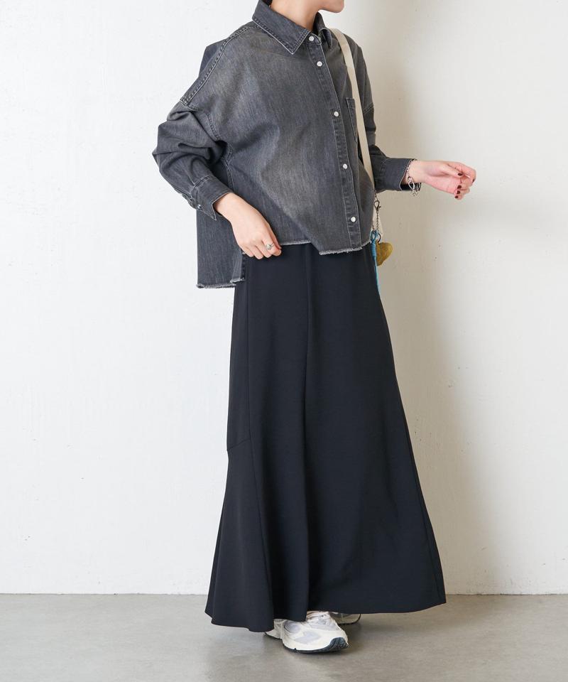 【再入荷決定！着丈２種類あり/ショート丈/ロング丈】 スナッピングデニムシャツ