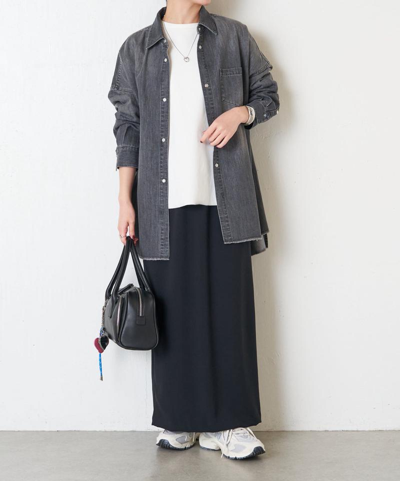 【再入荷決定！着丈２種類あり/ショート丈/ロング丈】 スナッピングデニムシャツ