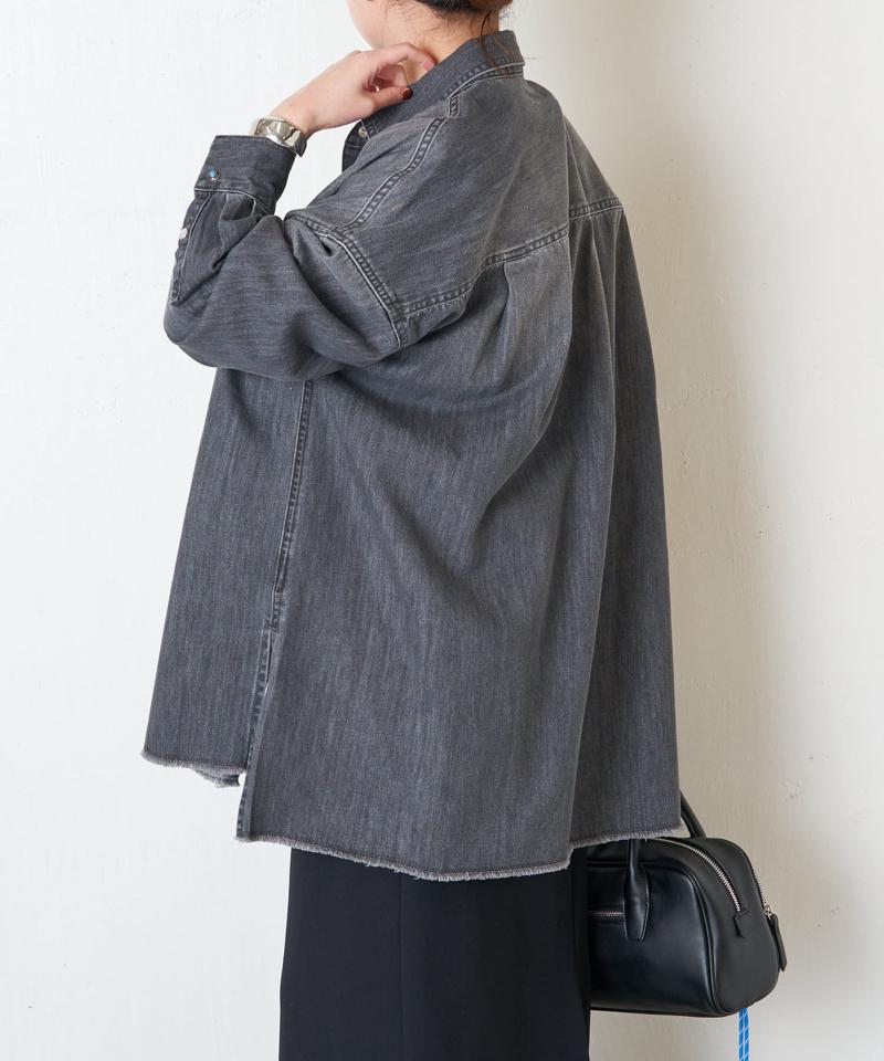 【再入荷決定！着丈２種類あり/ショート丈/ロング丈】 スナッピングデニムシャツ