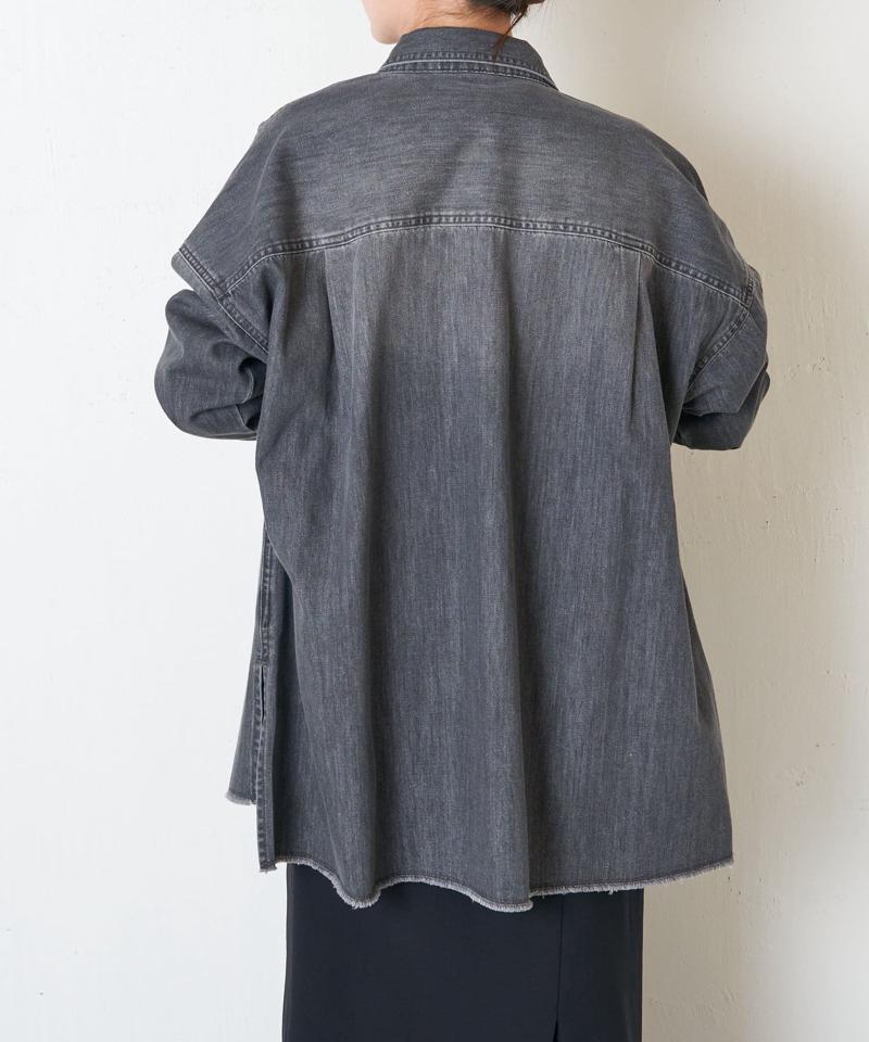 【再入荷決定！着丈２種類あり/ショート丈/ロング丈】 スナッピングデニムシャツ
