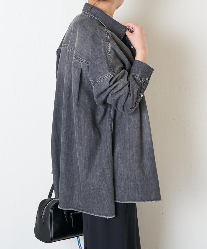 【再入荷決定！着丈２種類あり/ショート丈/ロング丈】 スナッピングデニムシャツ