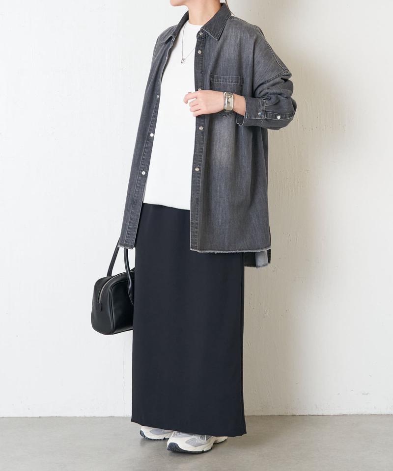 【再入荷決定！着丈２種類あり/ショート丈/ロング丈】 スナッピングデニムシャツ