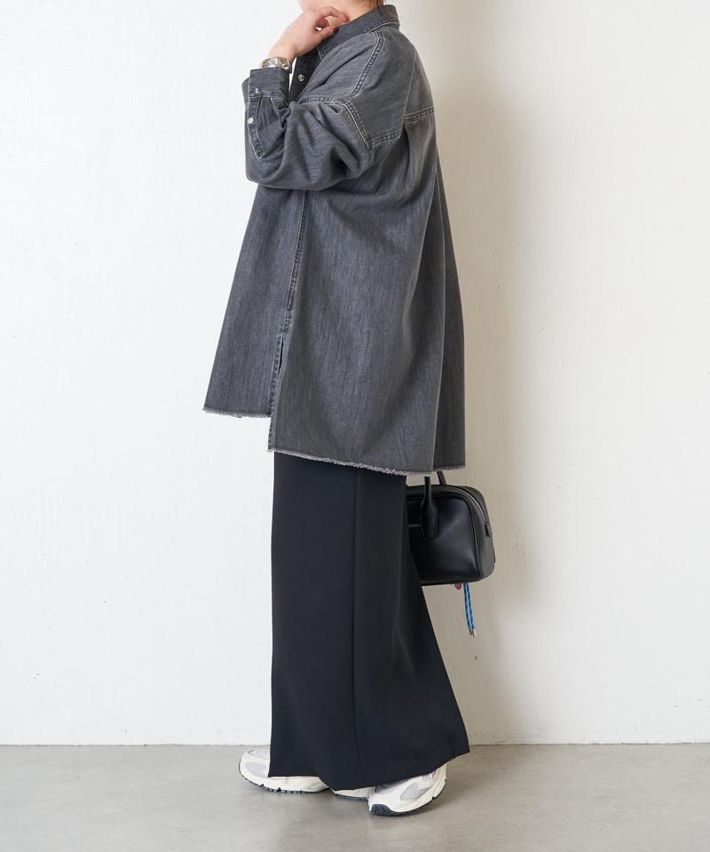 【再入荷決定！着丈２種類あり/ショート丈/ロング丈】 スナッピングデニムシャツ