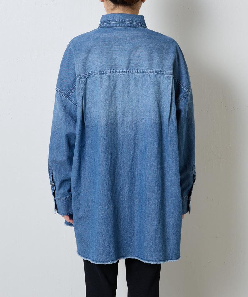 【再入荷決定！着丈２種類あり/ショート丈/ロング丈】 スナッピングデニムシャツ