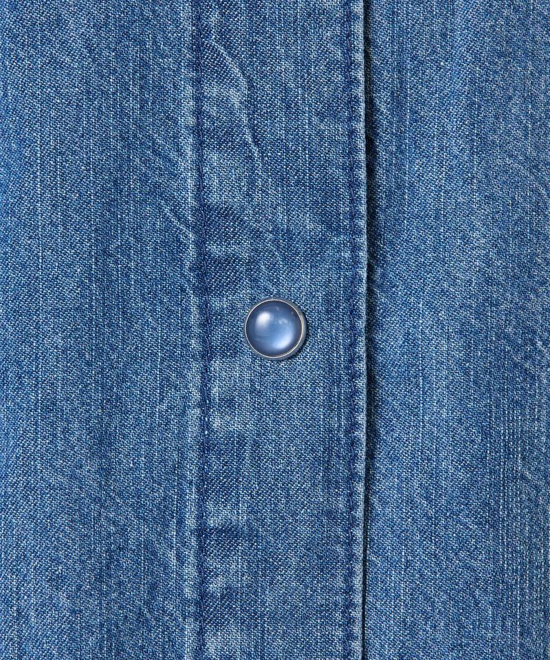 【再入荷決定！着丈２種類あり/ショート丈/ロング丈】 スナッピングデニムシャツ