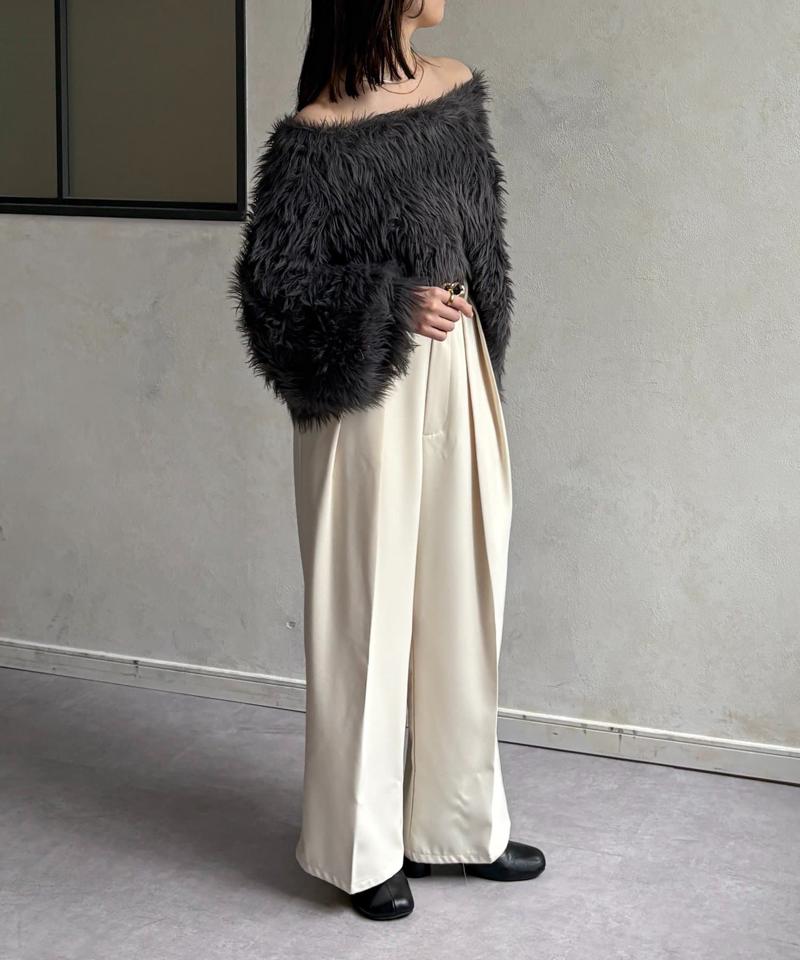 ショート丈ボリュームシャギーニット