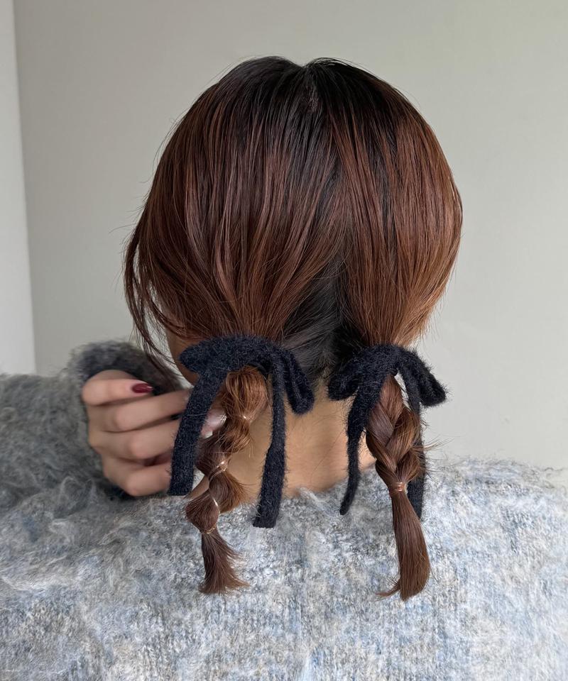 シャギーリボンヘアゴムセット(2P)