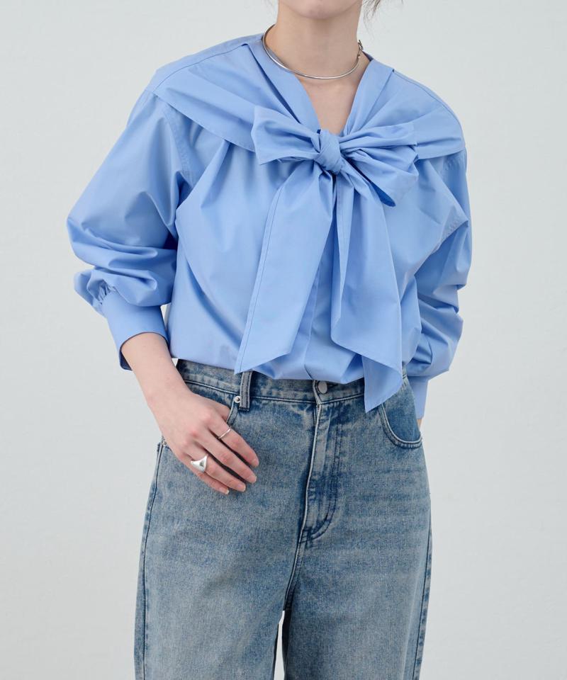 《人気の為追加生産！》《１枚で主役になる》2WAYボウタイブラウス