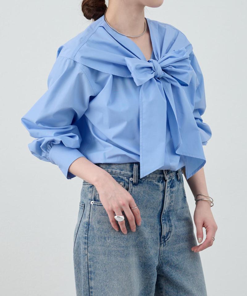 《人気の為追加生産！》《１枚で主役になる》2WAYボウタイブラウス