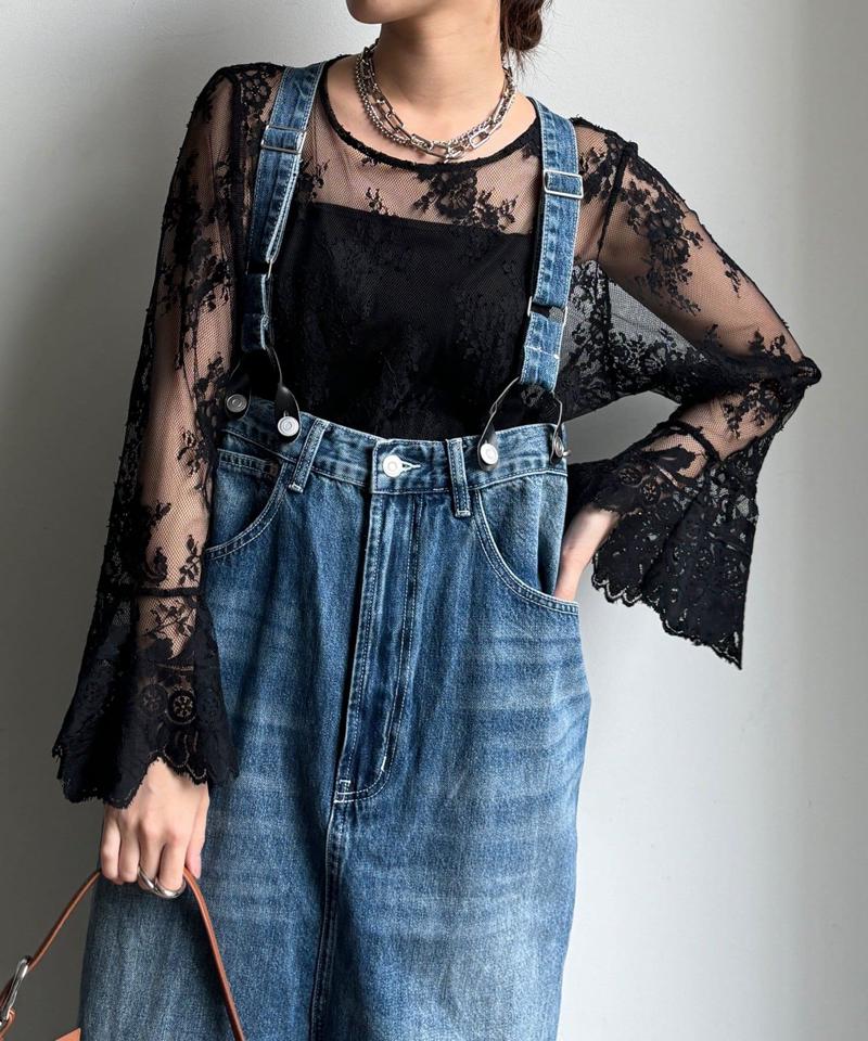 レースフレアブラウス