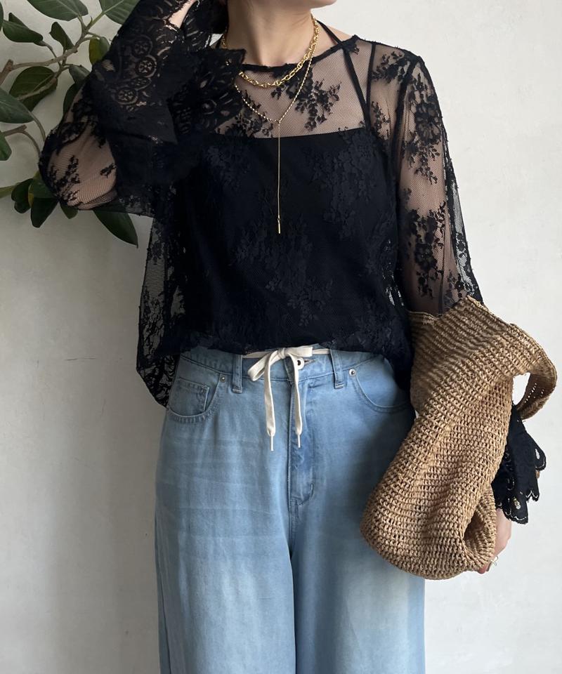レースフレアブラウス