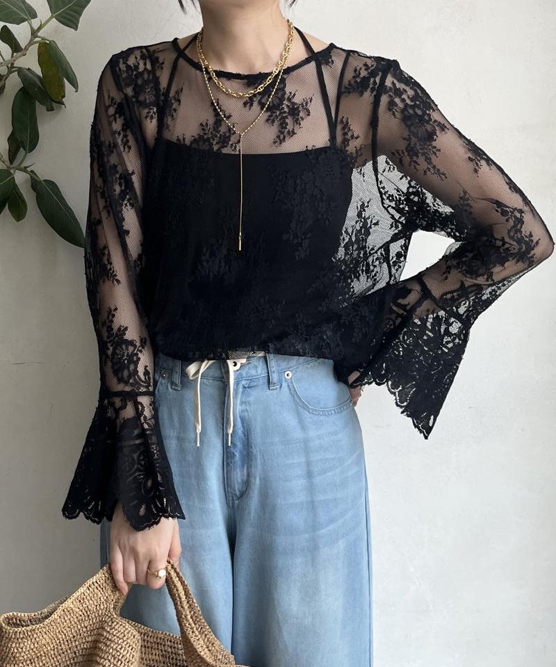 レースフレアブラウス