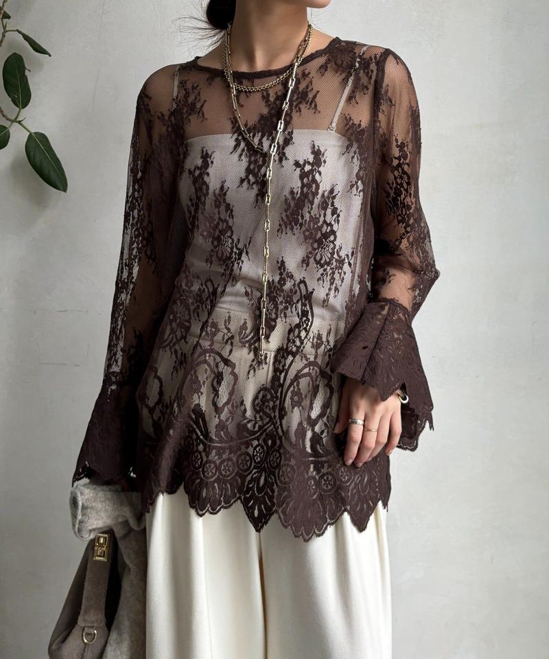 レースフレアブラウス