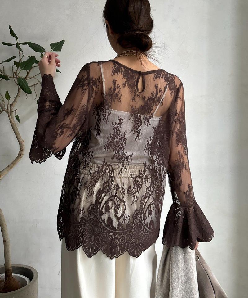 レースフレアブラウス