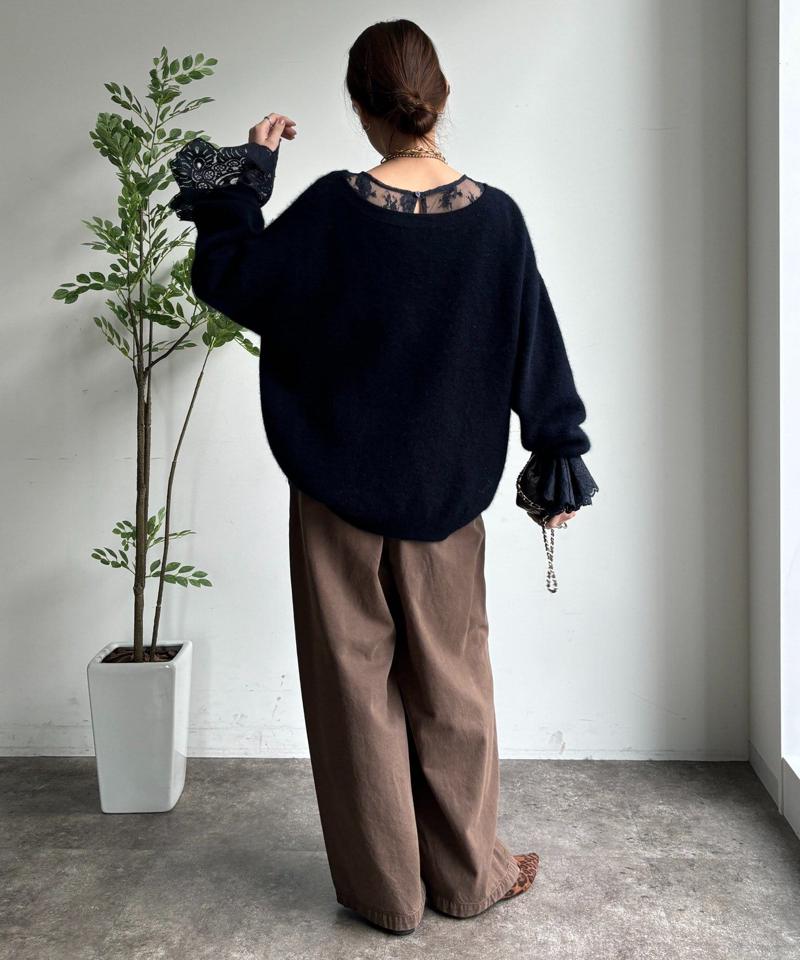 レースフレアブラウス