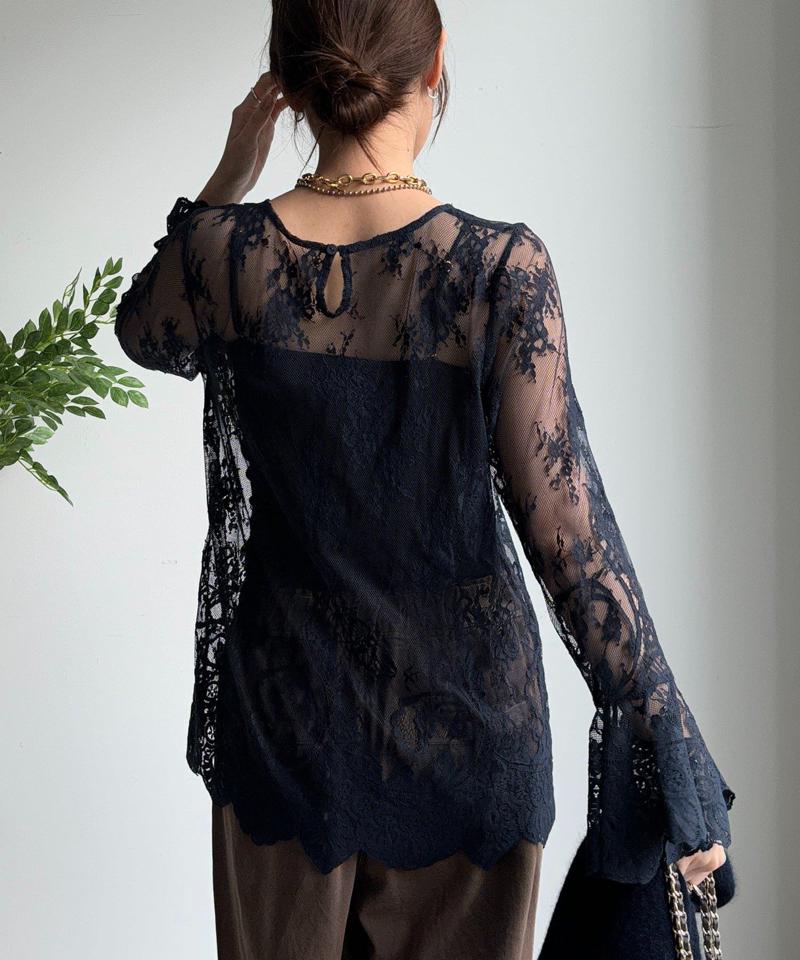 レースフレアブラウス