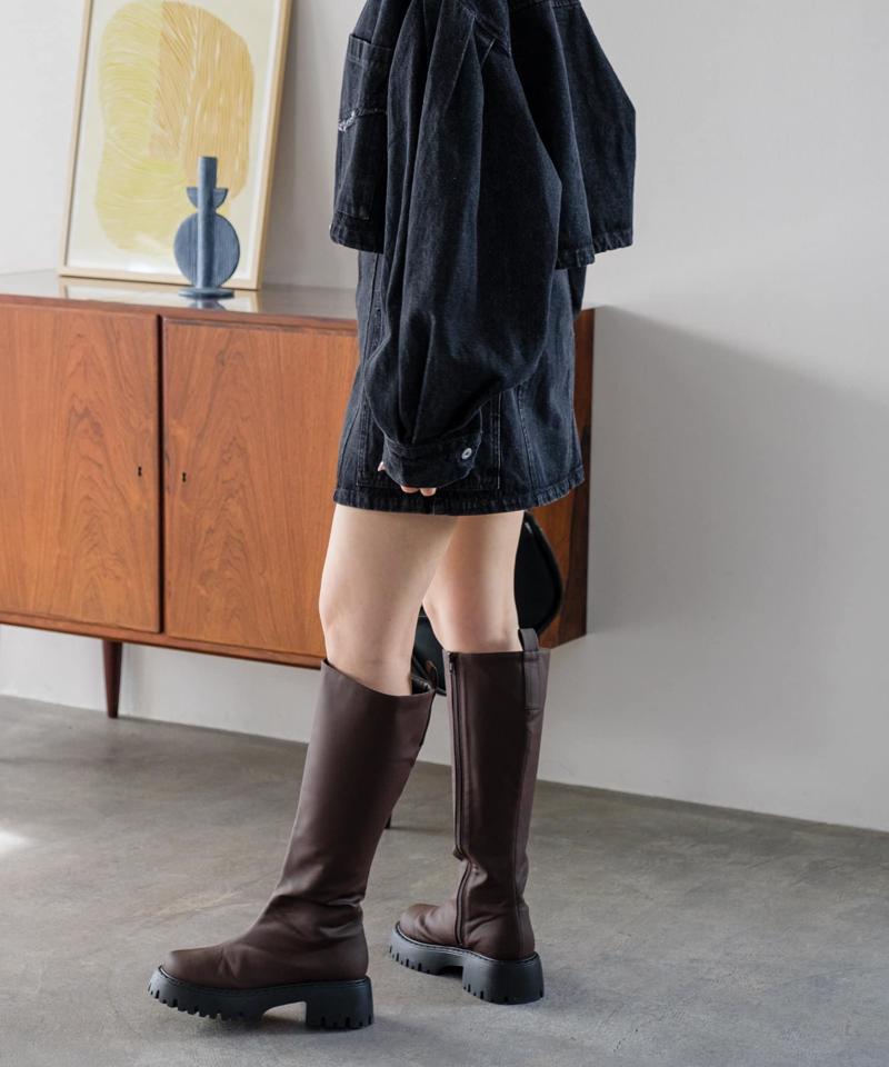 【新色追加/4色展開/セットアップ対応】台形デニムミニスカート
