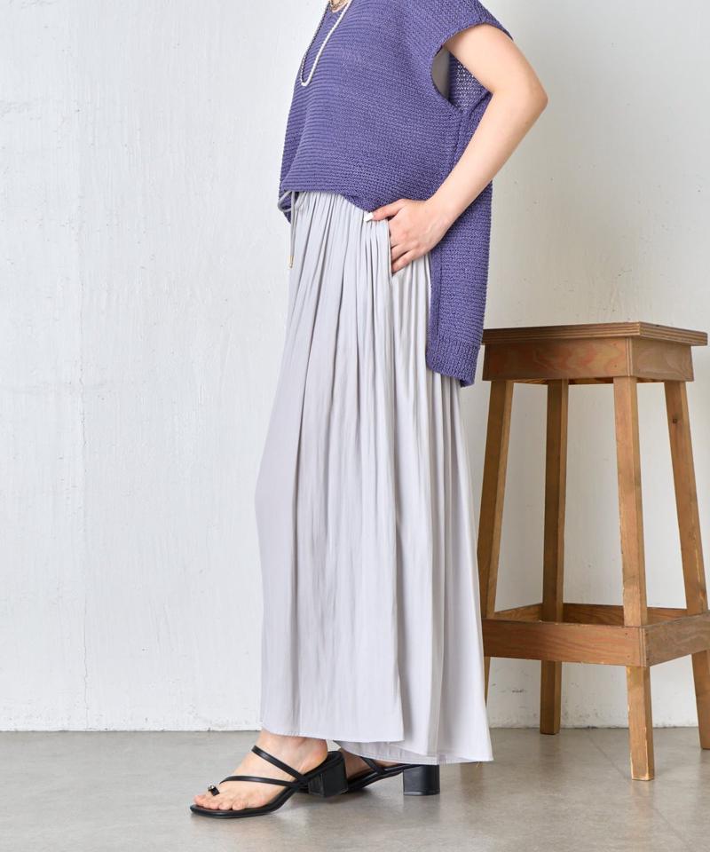 【スカート見え涼やかパンツ】プリーツスカーチョ