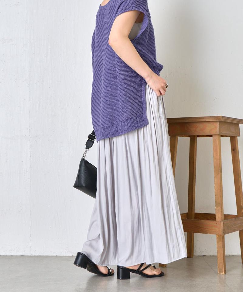 【スカート見え涼やかパンツ】プリーツスカーチョ