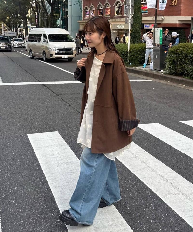 【デイリー使い◎/こなれ見え/ユニセックス】フェイクスエードショートコート《WEB限定カラーあり》