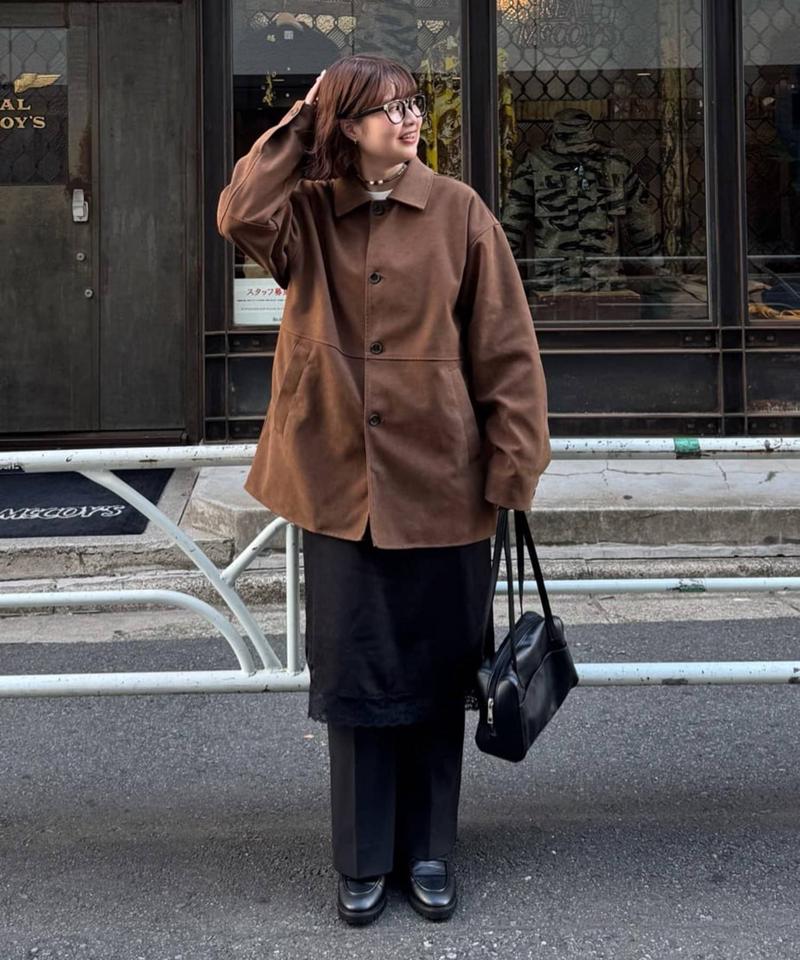 【デイリー使い◎/こなれ見え/ユニセックス】フェイクスエードショートコート《WEB限定カラーあり》