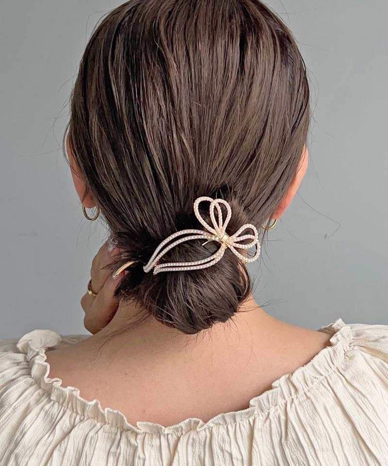 【WEB限定/人気の為再入荷】パールリボンバレッタ