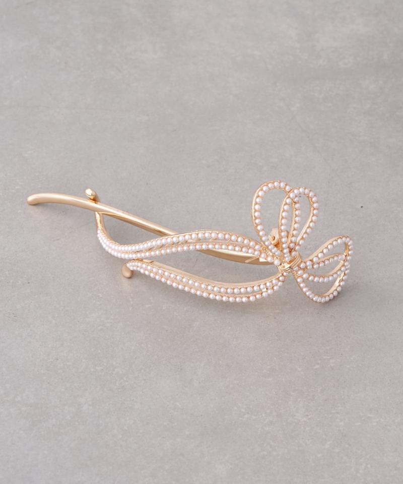 【WEB限定/人気の為再入荷】パールリボンバレッタ