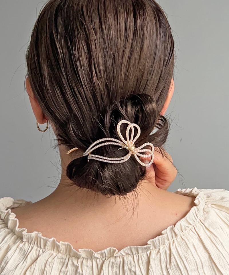 【WEB限定/人気の為再入荷】パールリボンバレッタ