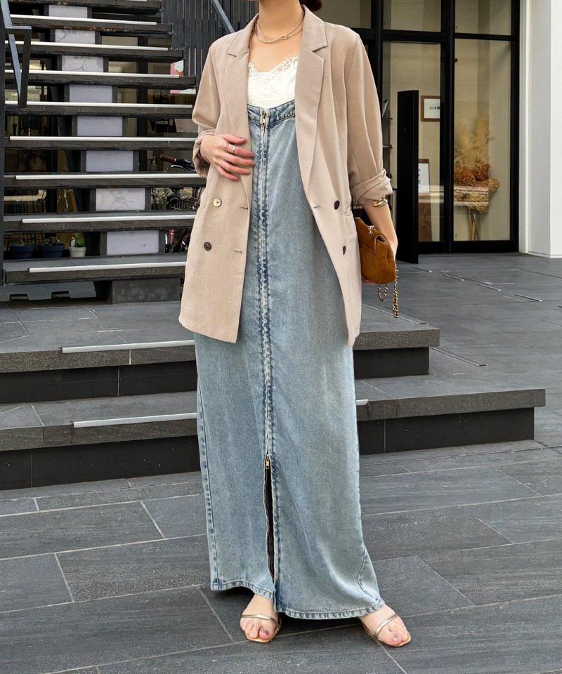 【サイズ展開あり/細見え】リヨセルデニムジャンスカ