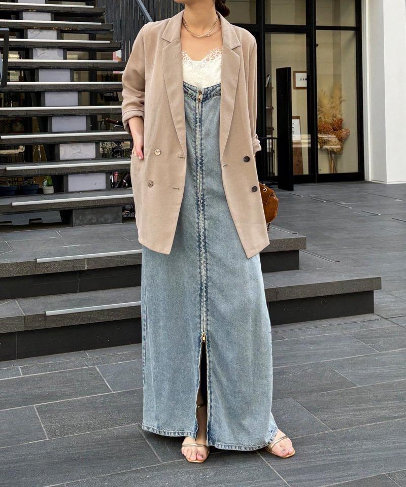 【サイズ展開あり/細見え】リヨセルデニムジャンスカ