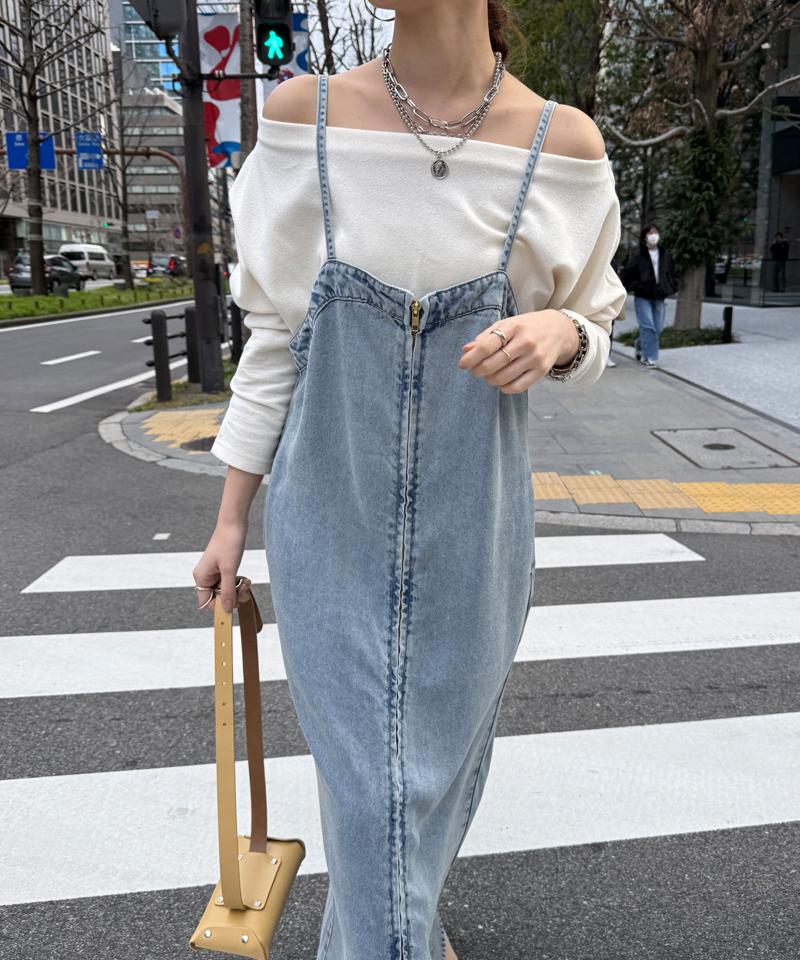 【サイズ展開あり/細見え】リヨセルデニムジャンスカ