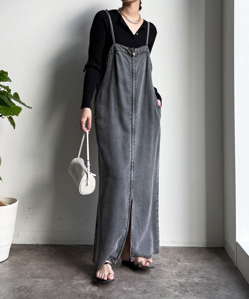 【サイズ展開あり/細見え】リヨセルデニムジャンスカ